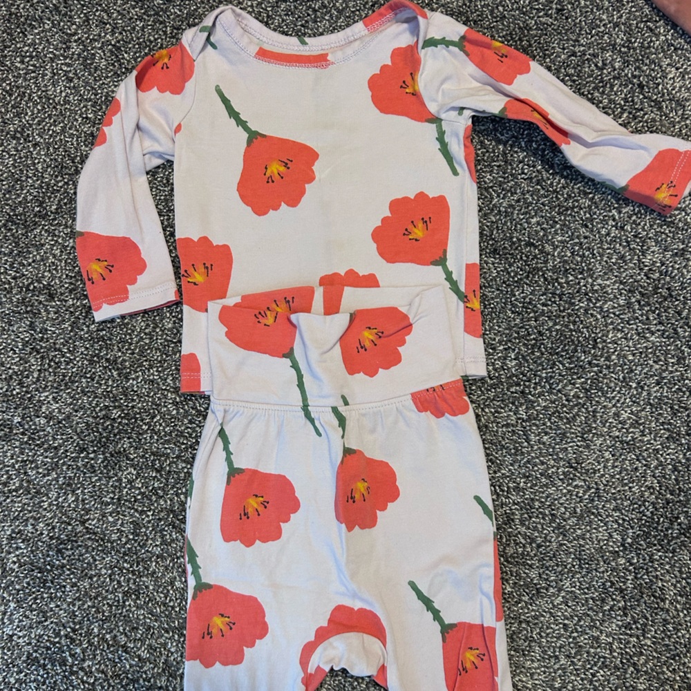 Tea Collection Kids Matching Set - light purple and Red Floral